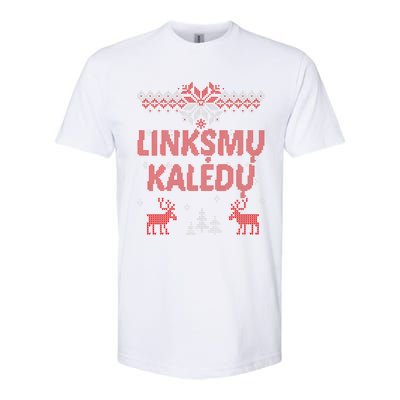 Linksmu Kaledu Lithuanian Merry Christmas Gift Idea Softstyle CVC T-Shirt