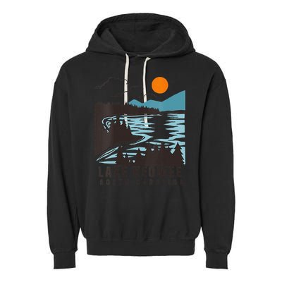 Lake Keowee Lake South Carolina Summer Lake Life Boating Garment-Dyed Fleece Hoodie