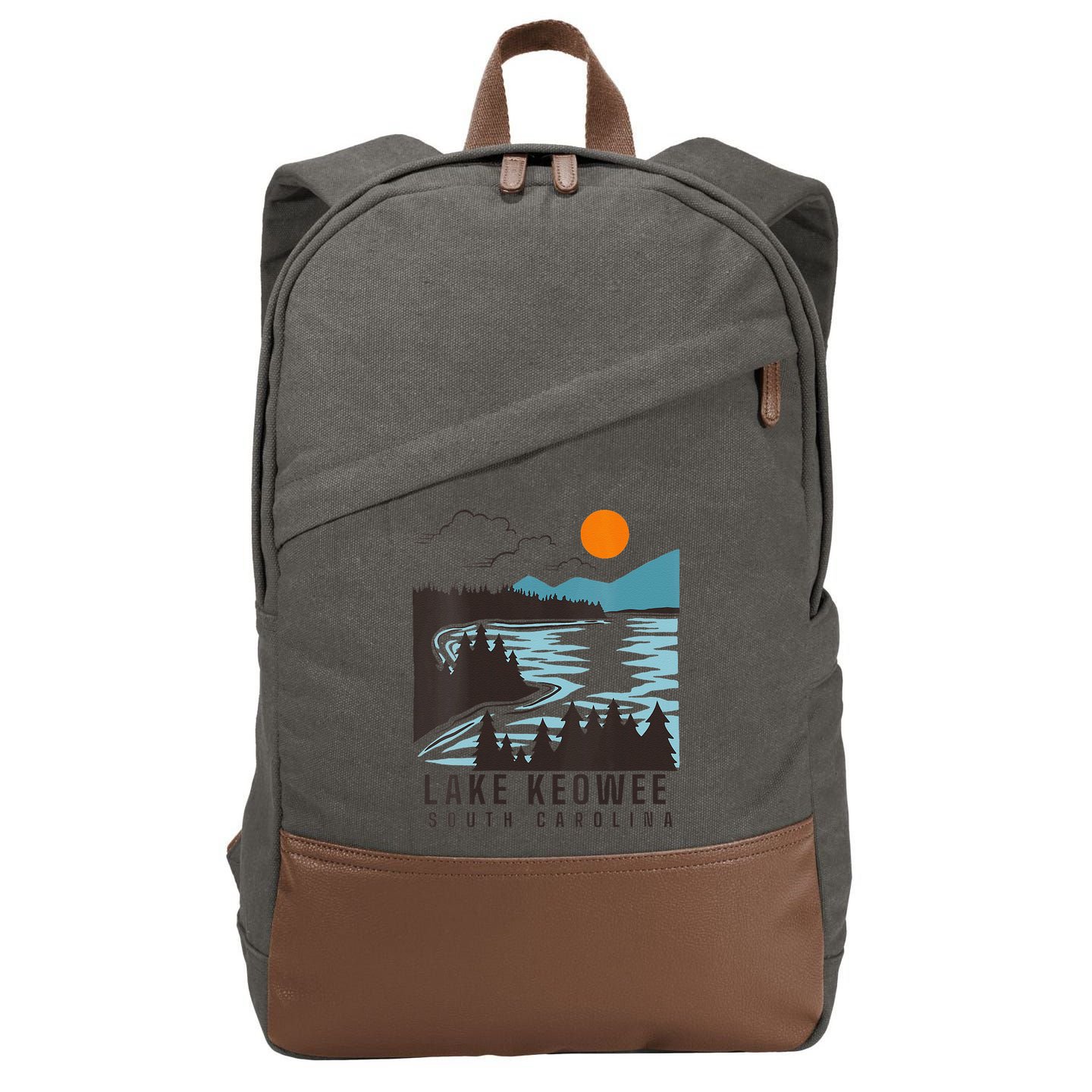 Lake Keowee Lake South Carolina Summer Lake Life Boating Cotton Canvas Backpack