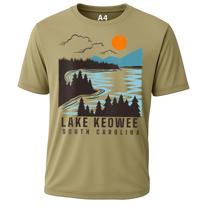 Lake Keowee Lake South Carolina Summer Lake Life Boating Cooling Performance Crew T-Shirt