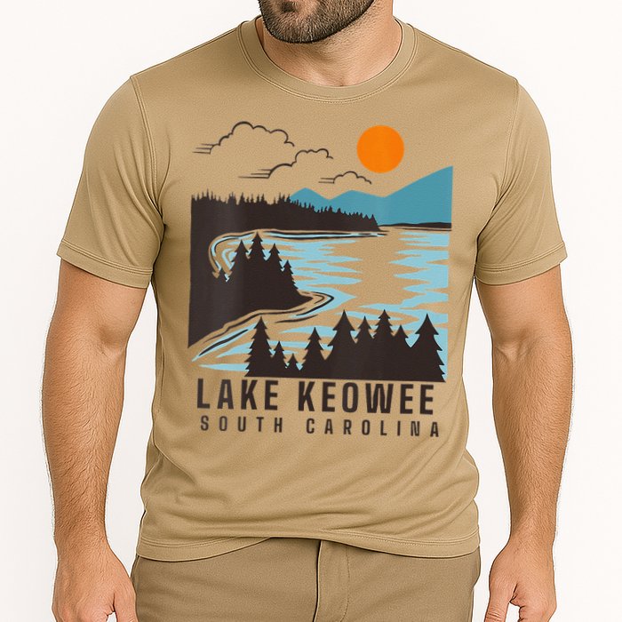 Lake Keowee Lake South Carolina Summer Lake Life Boating Cooling Performance Crew T-Shirt