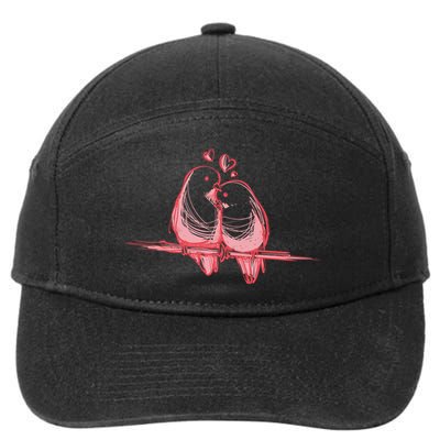 Lovebirds Kissing 7-Panel Snapback Hat