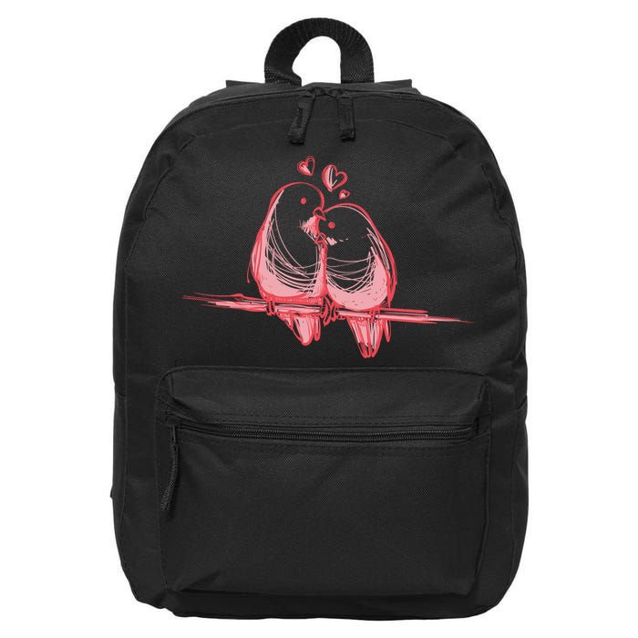 Lovebirds Kissing 16 in Basic Backpack