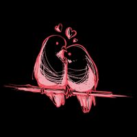 Lovebirds Kissing 16 in Basic Backpack