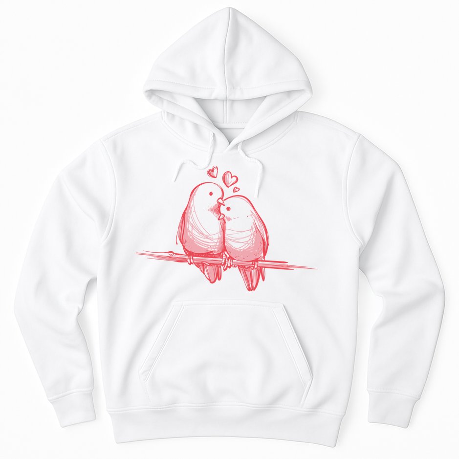 Lovebirds Kissing Hoodie