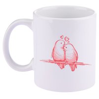 Lovebirds Kissing 11oz C Handle Ceramic Mug