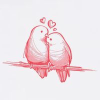 Lovebirds Kissing 11oz C Handle Ceramic Mug