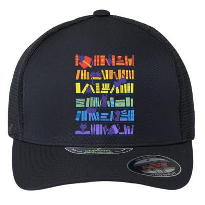 Library Kittens Flexfit Unipanel Trucker Cap