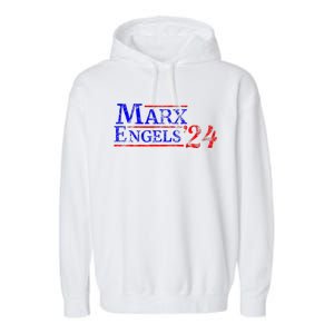 Leftist Karl Marx Engels Us Election Democratic Socialist Garment-Dyed Fleece Hoodie