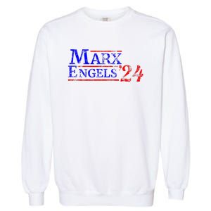 Leftist Karl Marx Engels Us Election Democratic Socialist Garment-Dyed Sweatshirt