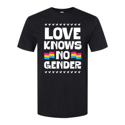 Love Knows No Gender Pansexual Pride Flag Heart Love Style Cool Gift Softstyle® CVC T-Shirt