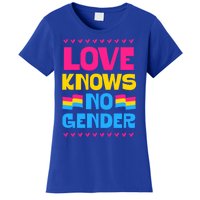 Love Knows No Gender Pansexual Pride Flag Heart Love Style Great Gift Women's T-Shirt