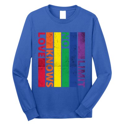 Love Knows No Limit Lgtb Awareness Month Distressed Vintage Great Gift Long Sleeve Shirt