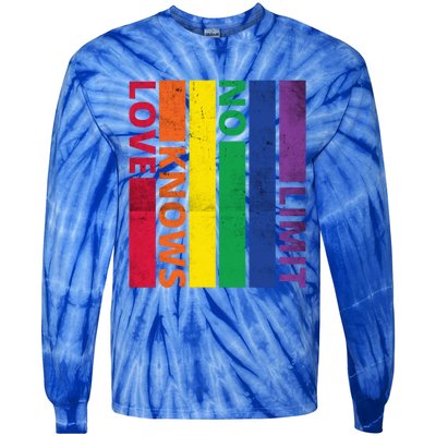 Love Knows No Limit Lgtb Awareness Month Distressed Vintage Great Gift Tie-Dye Long Sleeve Shirt