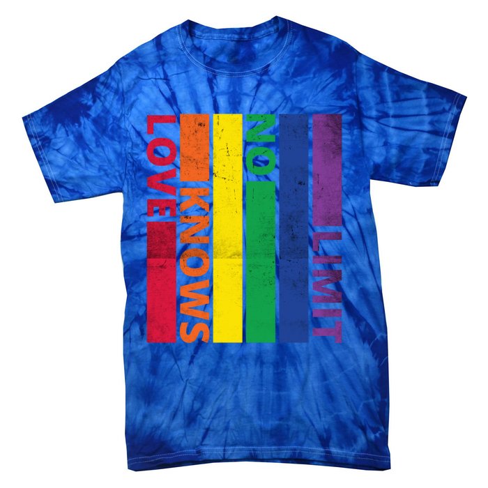 Love Knows No Limit Lgtb Awareness Month Distressed Vintage Great Gift Tie-Dye T-Shirt