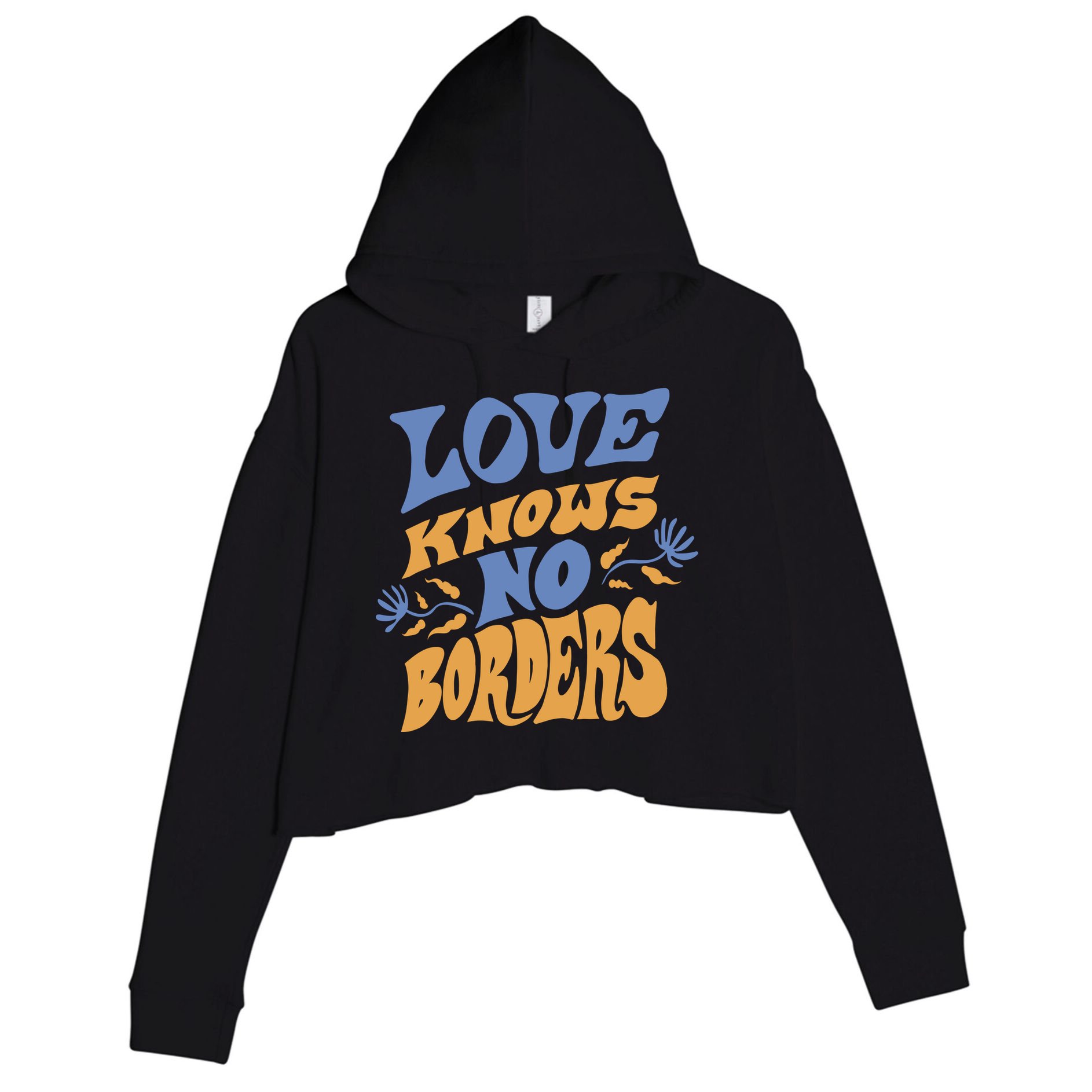 Love Knows No Borders Crop Fleece Hoodie