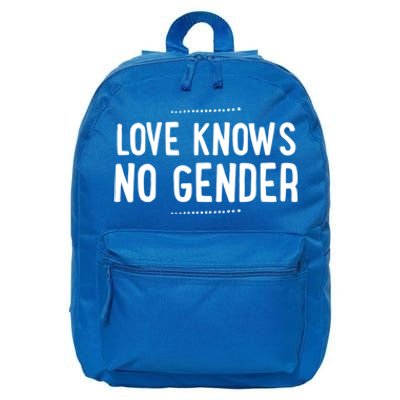 Love Knows No Gender Funny Bisexual Equality Pride Humor Gift 16 in Basic Backpack