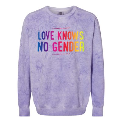 Love Knows No Gender Funny Bisexual Equality Pride Humor Cute Gift Colorblast Crewneck Sweatshirt