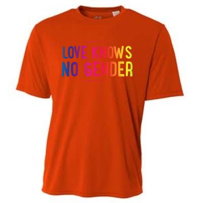 Love Knows No Gender Funny Bisexual Equality Pride Humor Cute Gift Cooling Performance Crew T-Shirt