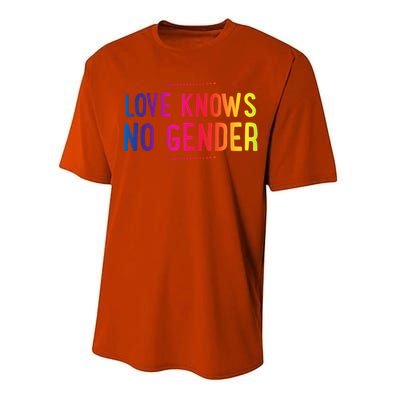 Love Knows No Gender Funny Bisexual Equality Pride Humor Cute Gift Performance Sprint T-Shirt