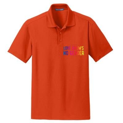 Love Knows No Gender Funny Bisexual Equality Pride Humor Cute Gift Dry Zone Grid Polo