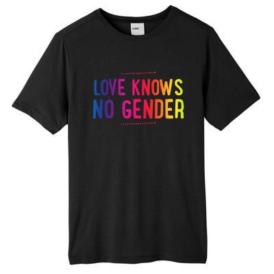 Love Knows No Gender Funny Bisexual Equality Pride Humor Cute Gift Tall Fusion ChromaSoft Performance T-Shirt