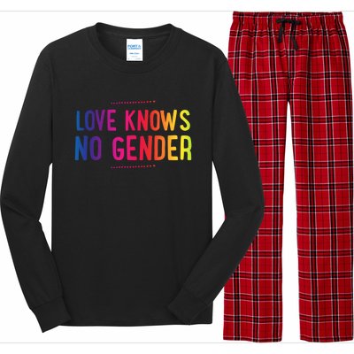 Love Knows No Gender Funny Bisexual Equality Pride Humor Cute Gift Long Sleeve Pajama Set