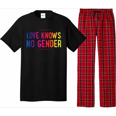 Love Knows No Gender Funny Bisexual Equality Pride Humor Cute Gift Pajama Set