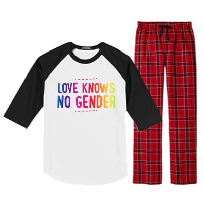 Love Knows No Gender Funny Bisexual Equality Pride Humor Cute Gift Raglan Sleeve Pajama Set