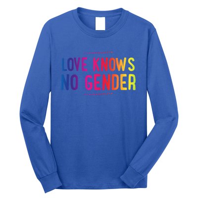 Love Knows No Gender Funny Bisexual Equality Pride Humor Cute Gift Long Sleeve Shirt