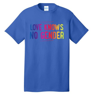 Love Knows No Gender Funny Bisexual Equality Pride Humor Cute Gift Tall T-Shirt