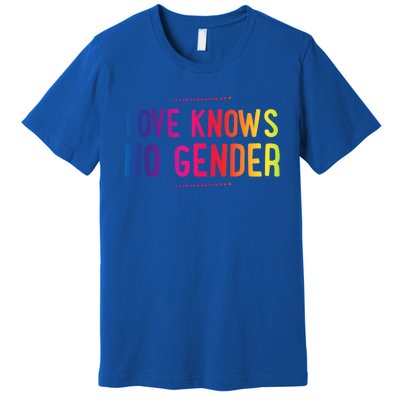 Love Knows No Gender Funny Bisexual Equality Pride Humor Cute Gift Premium T-Shirt