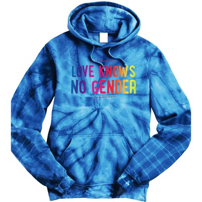 Love Knows No Gender Funny Bisexual Equality Pride Humor Cute Gift Tie Dye Hoodie