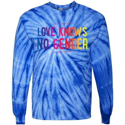 Love Knows No Gender Funny Bisexual Equality Pride Humor Cute Gift Tie-Dye Long Sleeve Shirt