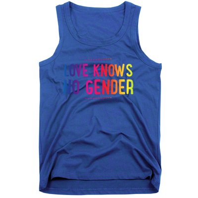 Love Knows No Gender Funny Bisexual Equality Pride Humor Cute Gift Tank Top