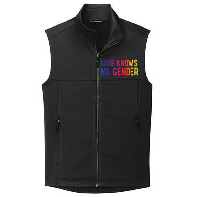 Love Knows No Gender Funny Bisexual Equality Pride Humor Cute Gift Collective Smooth Fleece Vest