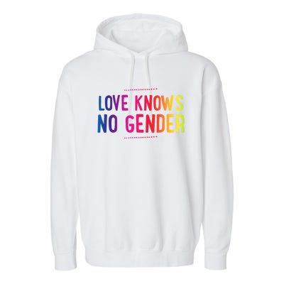 Love Knows No Gender Funny Bisexual Equality Pride Humor Cute Gift Garment-Dyed Fleece Hoodie