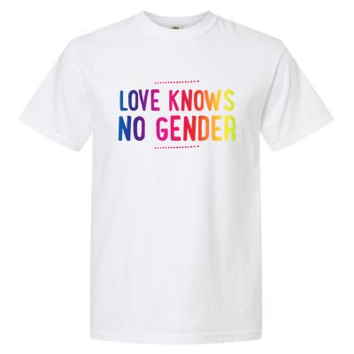 Love Knows No Gender Funny Bisexual Equality Pride Humor Cute Gift Garment-Dyed Heavyweight T-Shirt