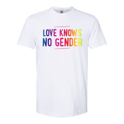 Love Knows No Gender Funny Bisexual Equality Pride Humor Cute Gift Softstyle CVC T-Shirt