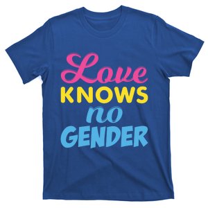 Love Knows No Gender Pan Pride Pansexual Flag Gift T-Shirt