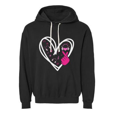Love K Pop Finger Heart Korean Pop Music K Pop Ns Garment-Dyed Fleece Hoodie