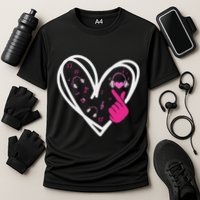 Love K Pop Finger Heart Korean Pop Music K Pop Ns Cooling Performance Crew T-Shirt