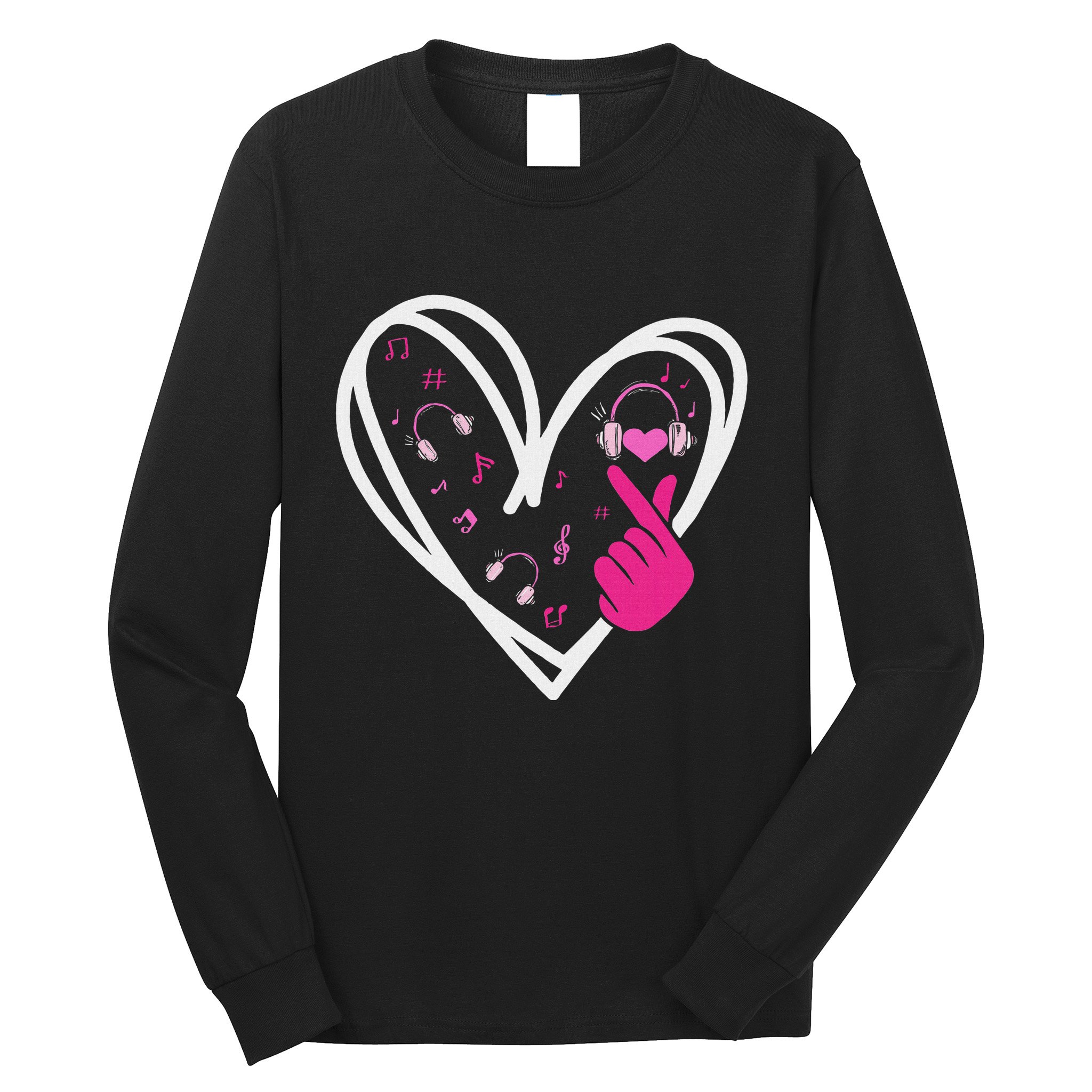 Love K Pop Finger Heart Korean Pop Music K Pop Ns Long Sleeve Shirt