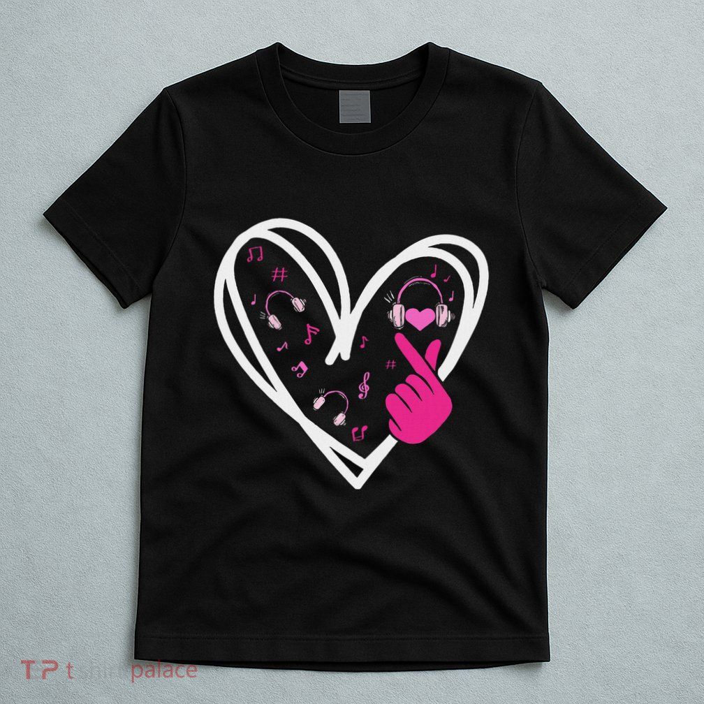 Love K Pop Finger Heart Korean Pop Music K Pop Ns T-Shirt