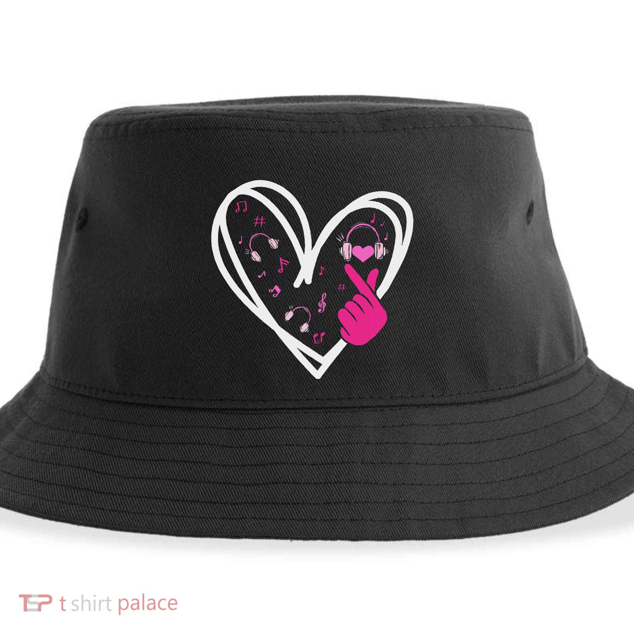 Love K Pop Finger Heart Korean Pop Music K Pop Ns Sustainable Bucket Hat