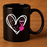 Love K Pop Finger Heart Korean Pop Music K Pop Ns 11oz C Handle Ceramic Mug