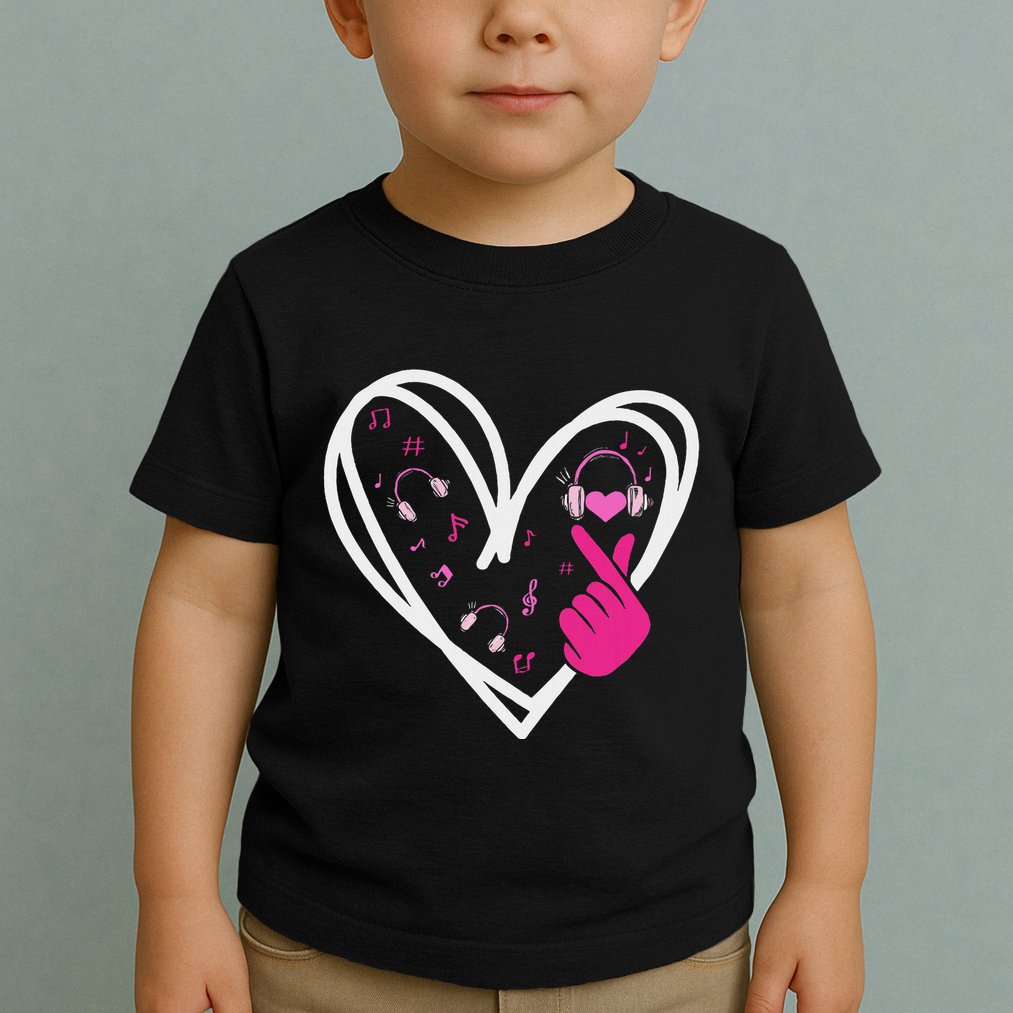 Love K Pop Finger Heart Korean Pop Music K Pop Ns Toddler T-Shirt