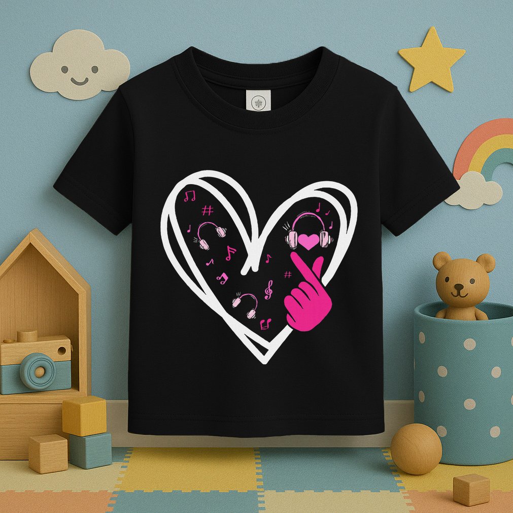 Love K Pop Finger Heart Korean Pop Music K Pop Ns Toddler T-Shirt