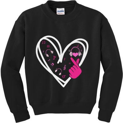 Love K Pop Finger Heart Korean Pop Music K Pop Ns Kids Sweatshirt