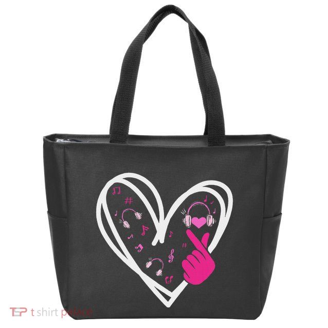 Love K Pop Finger Heart Korean Pop Music K Pop Ns Zip Tote Bag